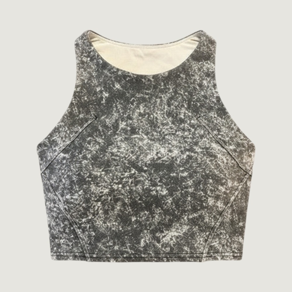 Lululemon Invigorate Training Tank Women 6 Grey Acid Wash 1683